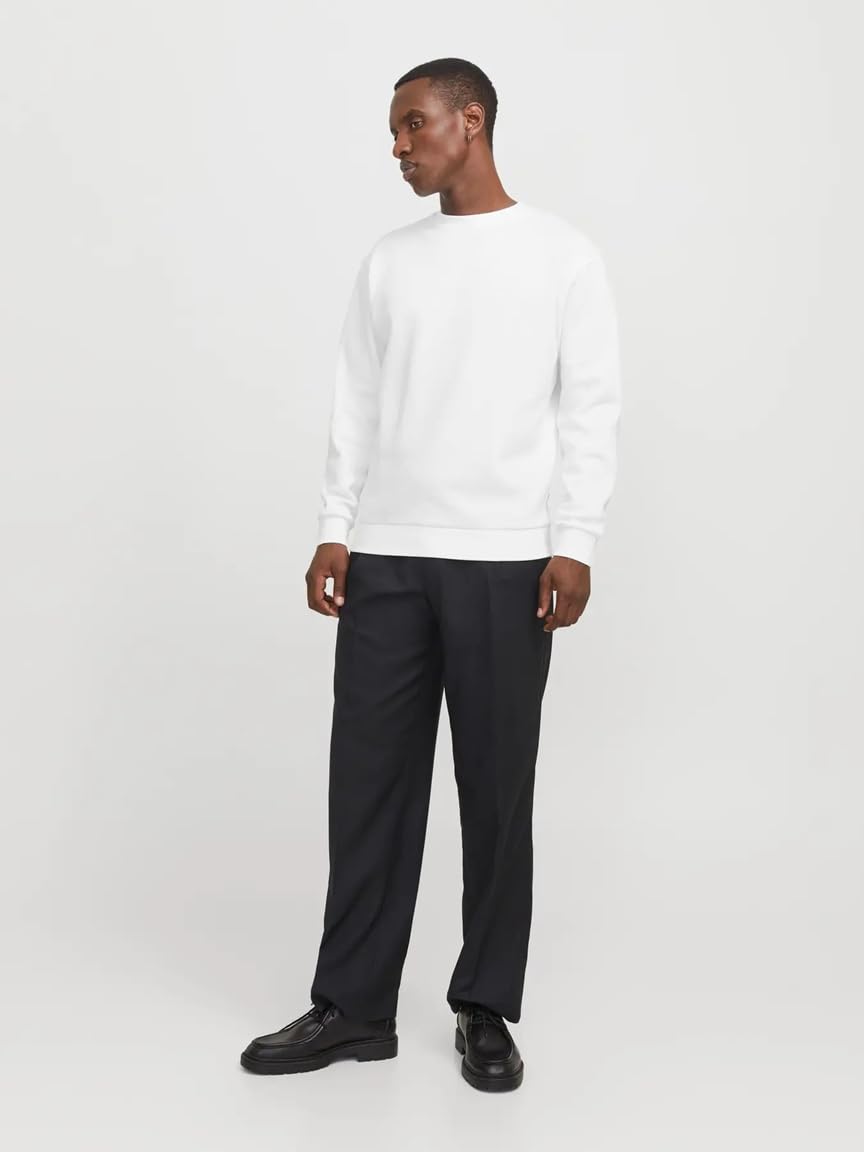 JACK & JONES Herren JJEBRADLEY Sweat Crew 2erPack Langarm Sweater, Crockery/White, L