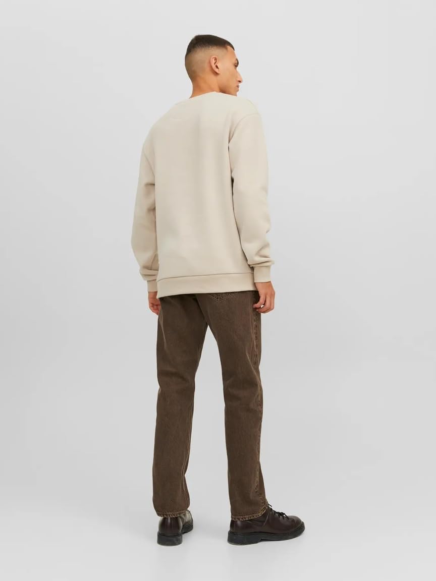 JACK & JONES Herren JJEBRADLEY Sweat Crew 2erPack Langarm Sweater, Crockery/White, L