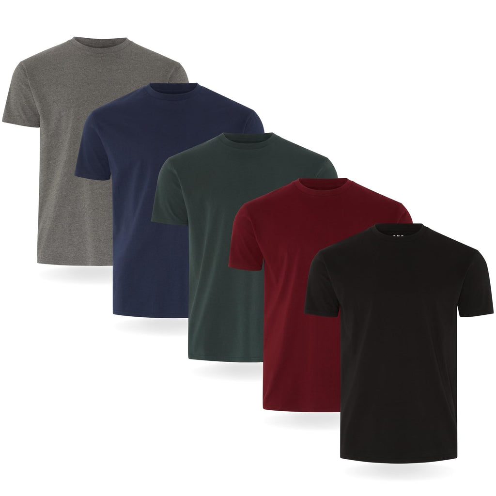 FM London 3/5er-Pack T-Shirts für Herren 100% Baumwolle, Premium-Qualität