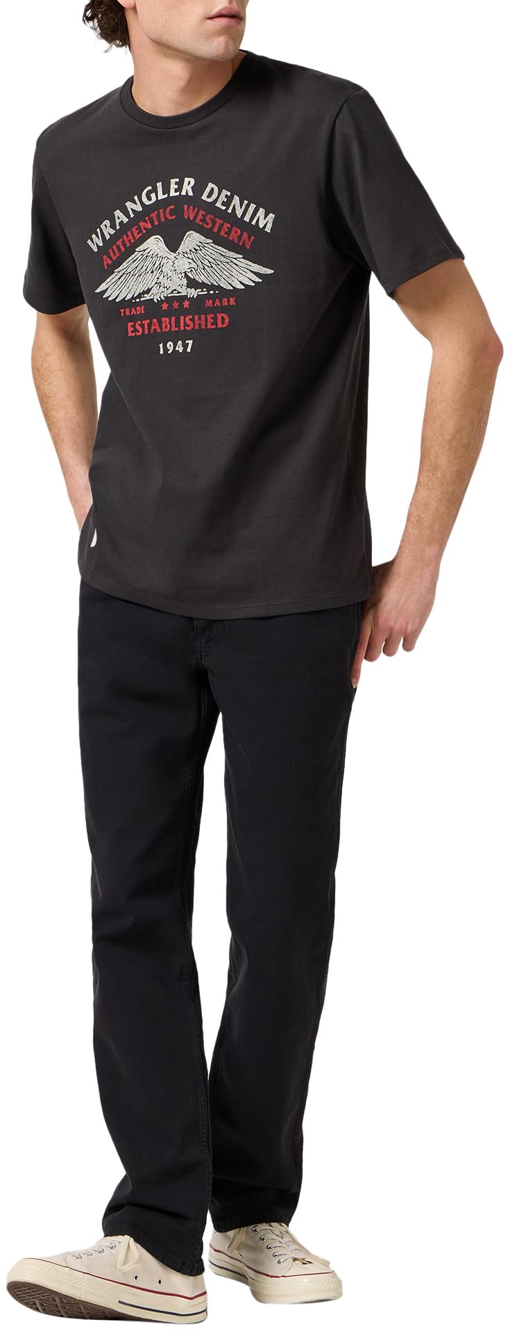 WRANGLER - Jeans Herren - Regular Straight Fit - Greensboro - Schwarz Rinse