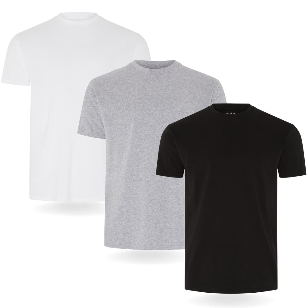 FM London 3/5er-Pack T-Shirts für Herren 100% Baumwolle, Premium-Qualität