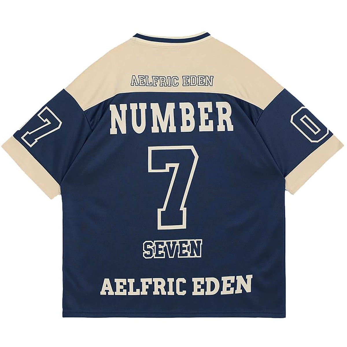 Aelfric Eden Herren Oversized Tshirt Damen Y2K T-Shirt Baggy Sommer Vintage Raglan Heavy Tee Casual mit Aufdruck Marineblau, L