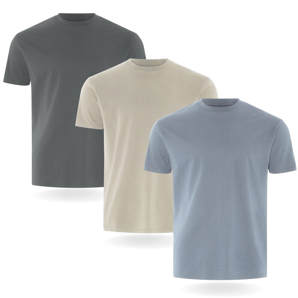 FM London 3/5er-Pack T-Shirts für Herren 100% Baumwolle, Premium-Qualität