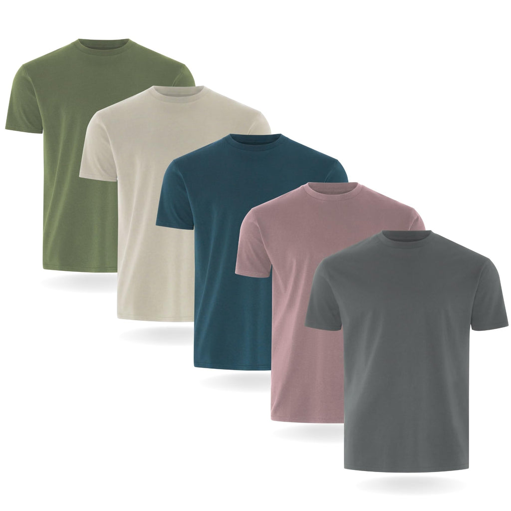 FM London 3/5er-Pack T-Shirts für Herren 100% Baumwolle, Premium-Qualität