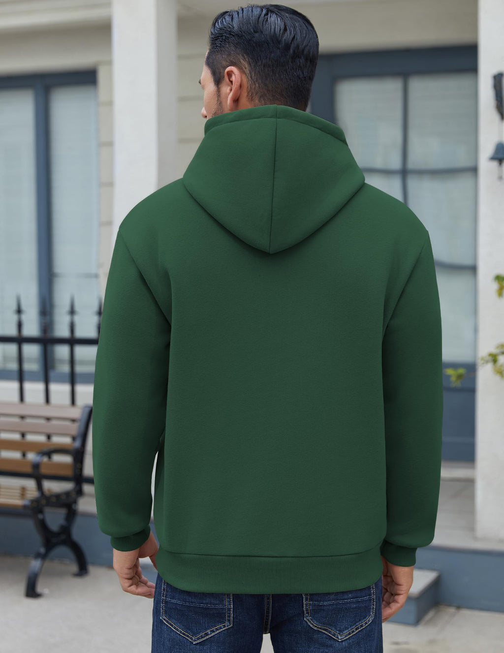 COOFANDY Hoodie Herren Kapuzenpullover Fleece Kapuzenpulli Armeegrün S