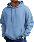 COOFANDY Hoodie Herren Kapuzenpullover Fleece Kapuzenpulli Blau L
